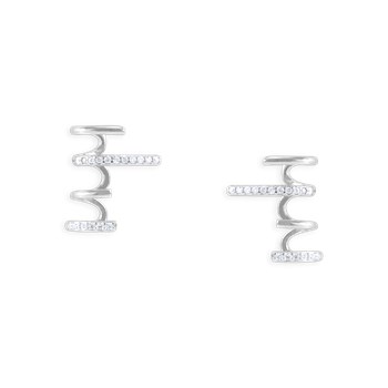 Earrings in rhodium-plated 925 sterling silver with zirconium oxides