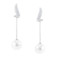 Boucles d'oreilles pendantes en argent 925 rhodié avec oxydes de zirconium