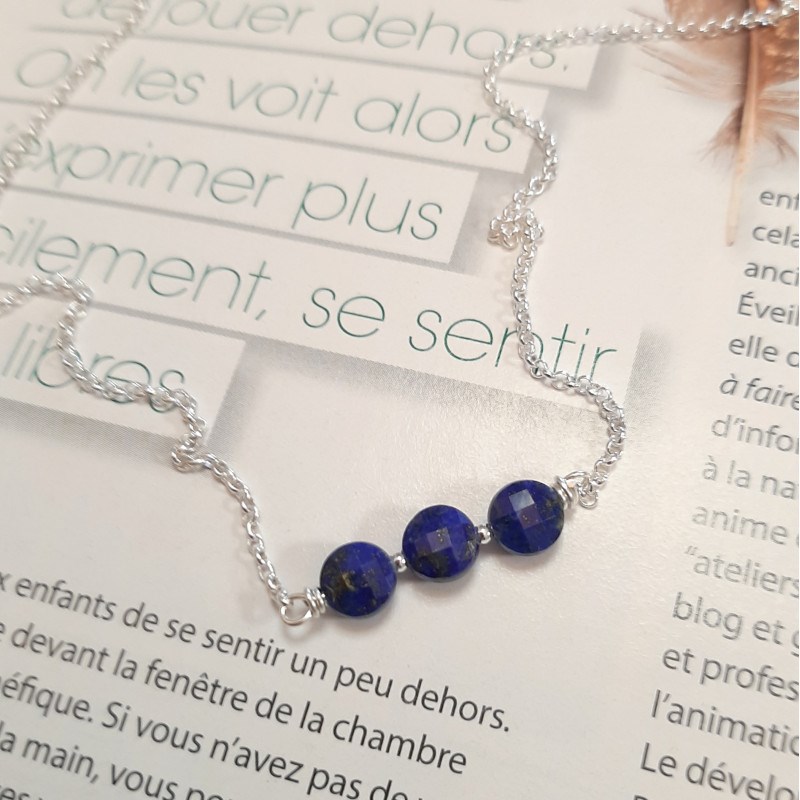 Collier Maya Lapis-Lazuli et Argent 925 - vue 3