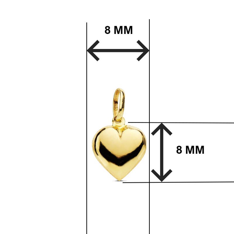 Collier - Pendentif Or 18 Carats 750/000 Jaune - Coeur - Chaine Dorée - vue 2