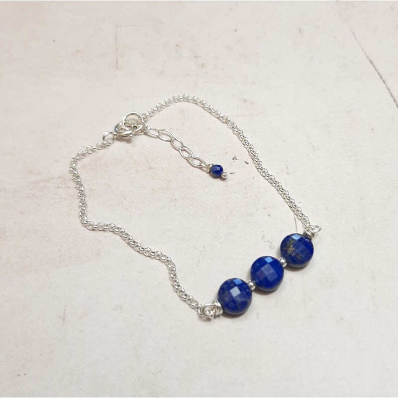 Bracelet Maya Lapis-Lazuli Argent 925 - vue 2