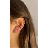 Piercing oreille en acier chirurgical avec barrettes de strass - vue V2