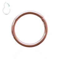 Piercing anneau clicker plaqué or rose ouverture manuelle 8mm