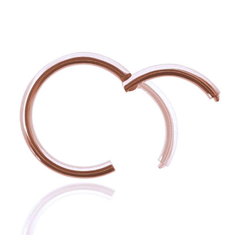 Piercing anneau clicker plaqué or rose ouverture manuelle - vue 2