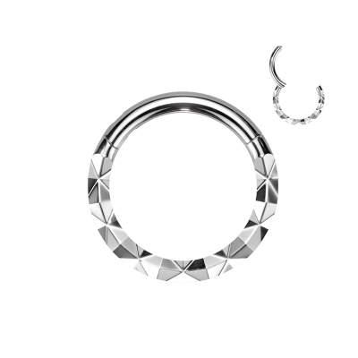 Anneau Clicker Torsade Pour Oreille – En Acier Chirurgical 316L, Design Argenté, Neuf