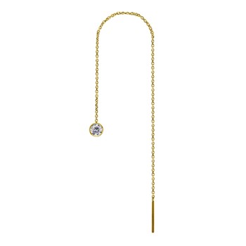 Boucle d'oreille pendante dorée avec oxyde de zirconium