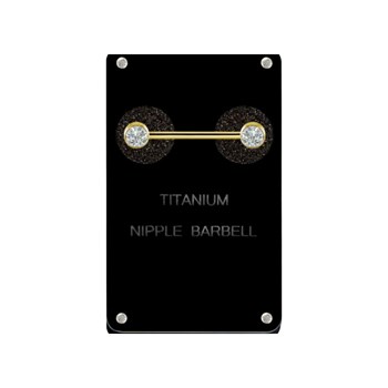 Tepeljuweel in PVD goud Titanium + premium zirkonia