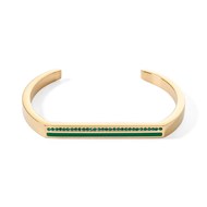 Bracelet jonc Coeur de Lion Cuff Square doré/vert