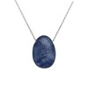 Collier pierre naturelle aventurine couleur bleue et blanche Argent 925 Rhodié - vue V1