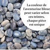 Collier pierre naturelle aventurine couleur bleue et blanche Argent 925 Rhodié - vue V2