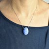 Collier pierre naturelle aventurine couleur bleue et blanche Argent 925 Rhodié - vue V3