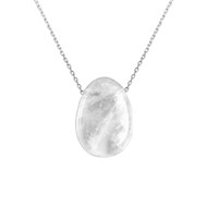 Collier pierre naturelle cristal de roche Argent 925 Rhodié