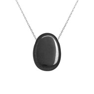 Collier pierre naturelle Hématite Argent 925 Rhodié