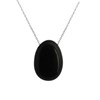 Collier pierre naturelle obsidienne noire Argent 925 Rhodié - vue V1