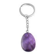 Porte-clés pierre naturelle Améthyste argenté
