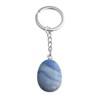 Porte-clés pierre naturelle Aventurine bleue argenté - vue V1