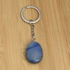 Porte-clés pierre naturelle Aventurine bleue argenté - vue V2
