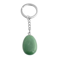 Porte-clés pierre naturelle Aventurine verte argenté