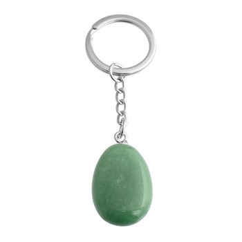 Porte-clés pierre naturelle Aventurine verte argenté