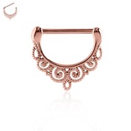 Piercing de téton plaqué or rose
