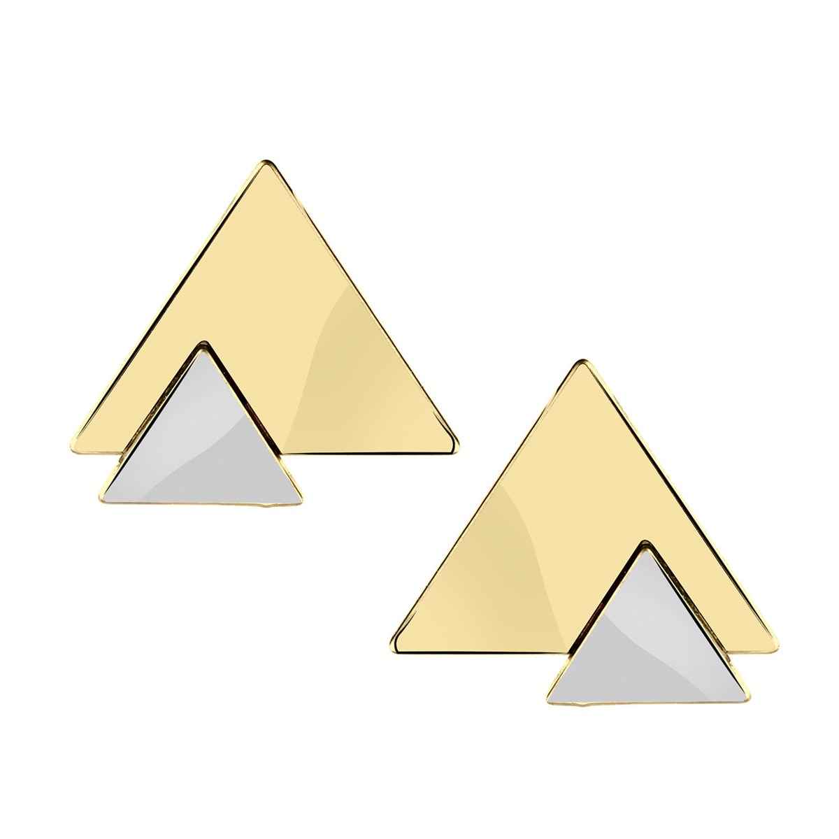 Boucles d'oreilles Brillaxis triangles or bicolore