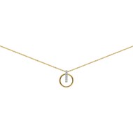 Collier Brillaxis cercle or jaune barrette oxydes