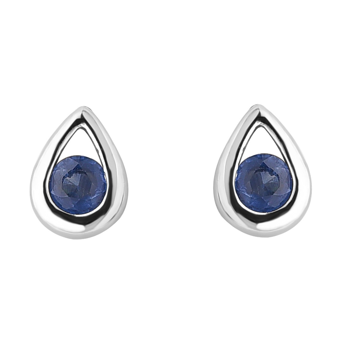 Boucles d'oreilles Brillaxis saphir et gouttes
en or blanc 18 carats