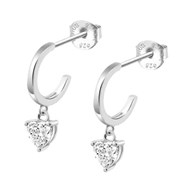 Boucles d'oreilles Créole Lotus Silver coeur