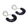 Boucles d'oreilles Agatha Twiggy argentées_x000D_
cuir bleu foncé - vue V1