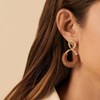Boucles d'oreilles Agatha Twiggy dorées
cuir marron - vue V2