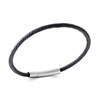 Bracelet Brilllaxis cuir gris et acier 19 cm - vue V1