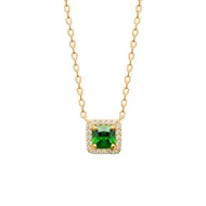 Collier brillaxis pendentif oxyde de zirconium vert