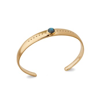 Jonc Brillaxis plaqué or et perles d'aventurine