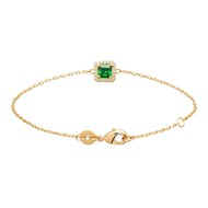 Bracelet Brillaxis plaqué or medaillon vert