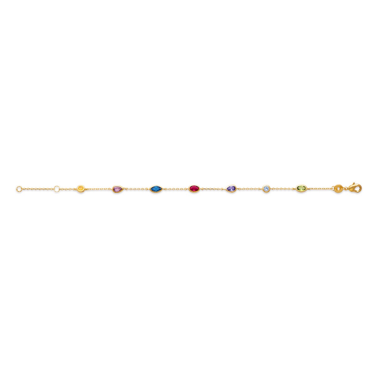 Bracelet Brillaxis plaqué or
oxydes de zirconium multicolores - vue 3