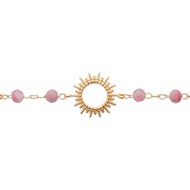 Bracelet Brillaxis Soleil et tourmaline rose