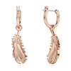 Boucles d'oreilles Swarovski Nice plume doré rose - vue V4