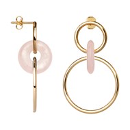 Boucles d'oreilles pendantes Saunier quartz rose
longues