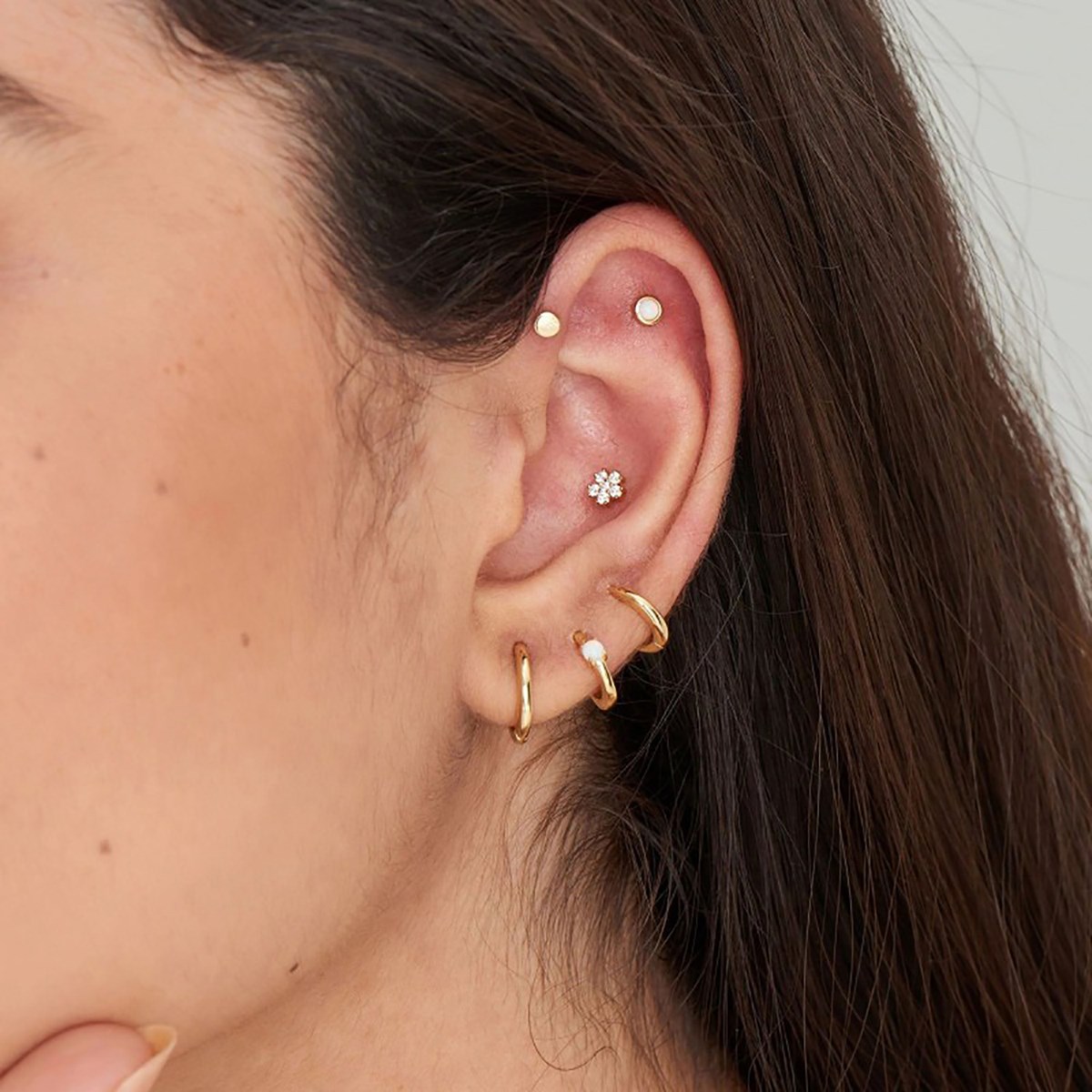 Boucle d'oreille individuelle Ania Haie Kyoto Opal d
orée - vue 2