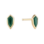 Boucles d'oreilles puces Ania Haie Second Nature dor_x000D_
ées Malachite