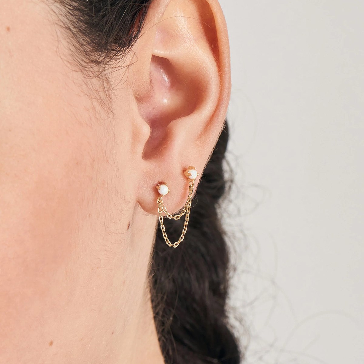 Boucle d'oreille individuelle Ania Haie Kyoto Opal
Drop Chain dorée - vue 2
