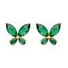 Puces d'oreilles Brillaxis papillons oxydes verts - vue V1