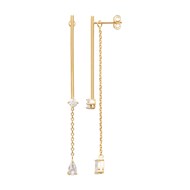 Boucles d'oreilles pendantes Brillaxis double tige