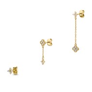 Set de 3 boucles d'oreilles Agatha Beloved blanc