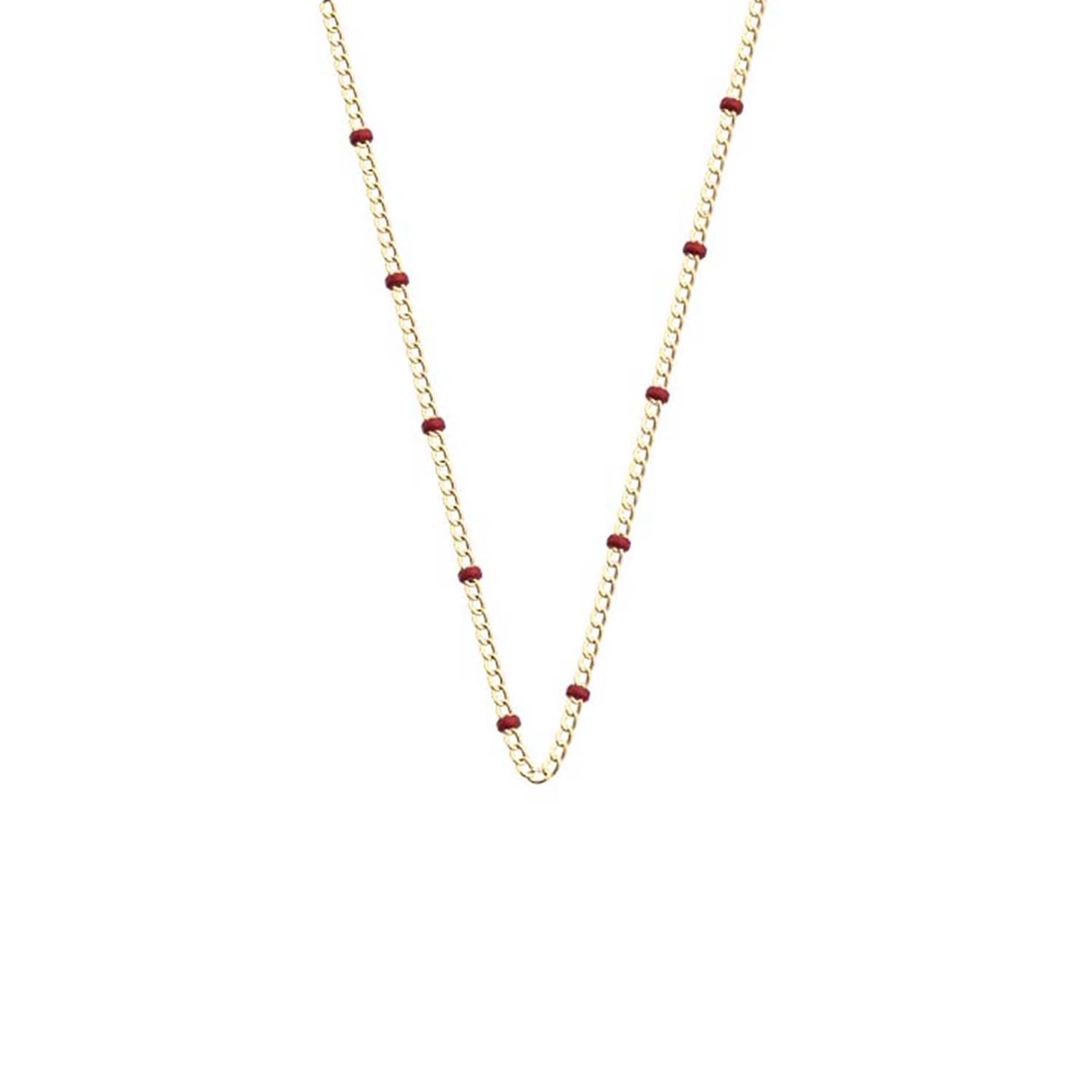 Collier Les Cadettess laiton doré laque bordeaux