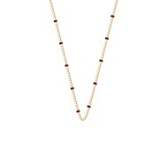 Collier Les Cadettess laiton doré laque bordeaux