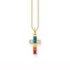 Collier Thomas Sabo argent doré croix oxydes_x000D_
arc-en-ciel - vue V1