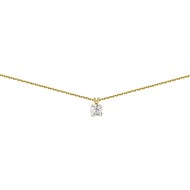 Collier Brillaxis pendentif diamant serti 4 griffes
en or jaune 750
