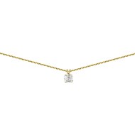 Collier Brillaxis pendentif diamant serti 4 griffes_x000D_
en or jaune 750