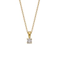 Collier solitaire diamant or 18 carats 0.03 ct